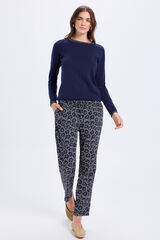 Milano Pantal&oacute;n fluido estampado Navy