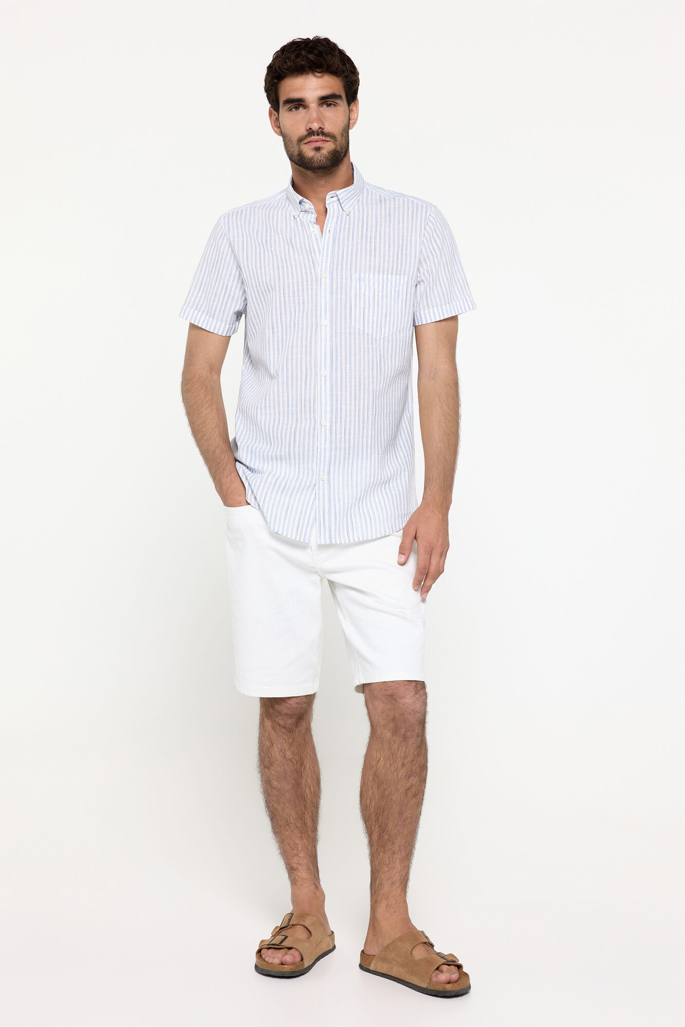 Milano Camisa slub rayas