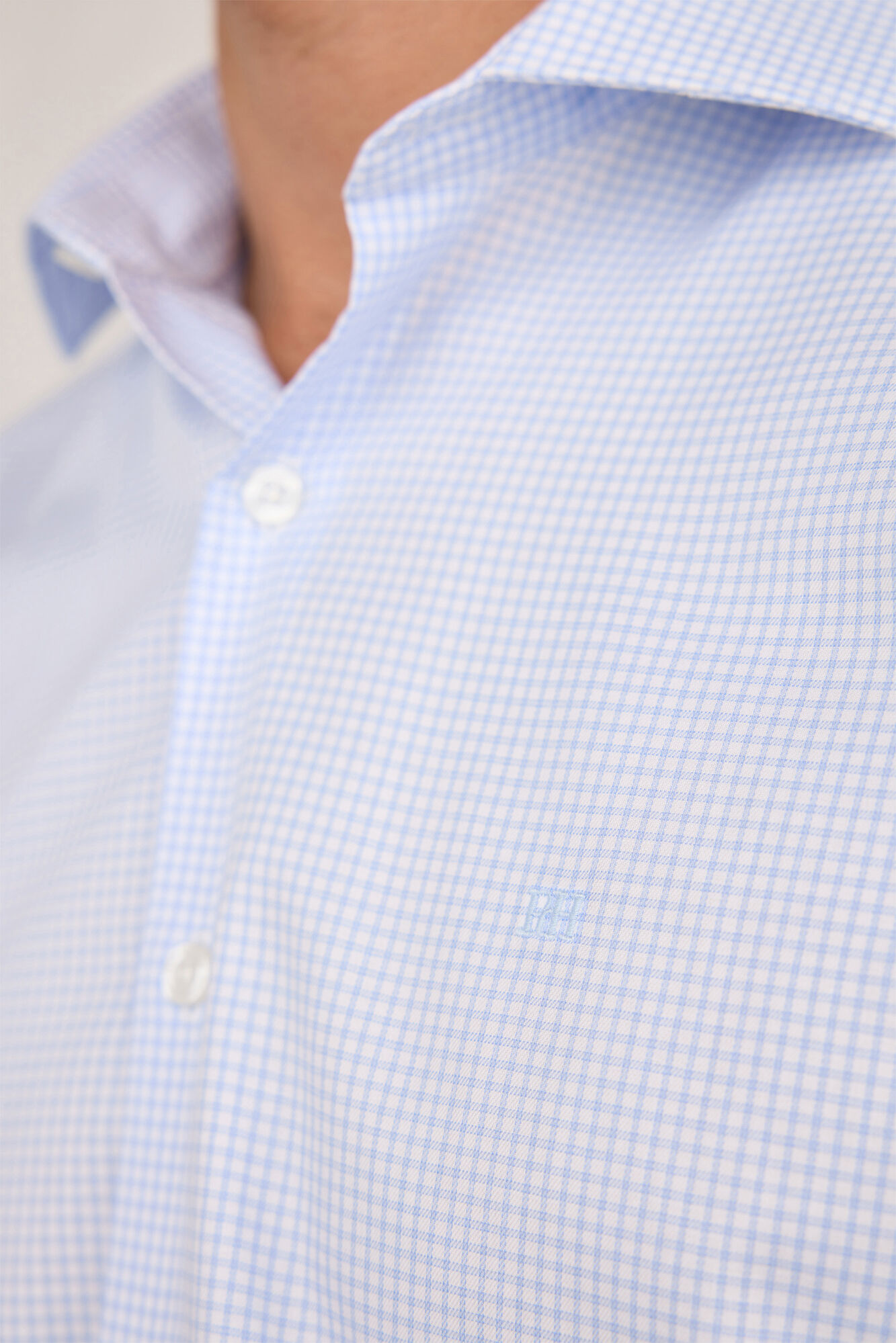Pedro del Hierro Camisa de vestir de popel&iacute;n a cuadros Azul