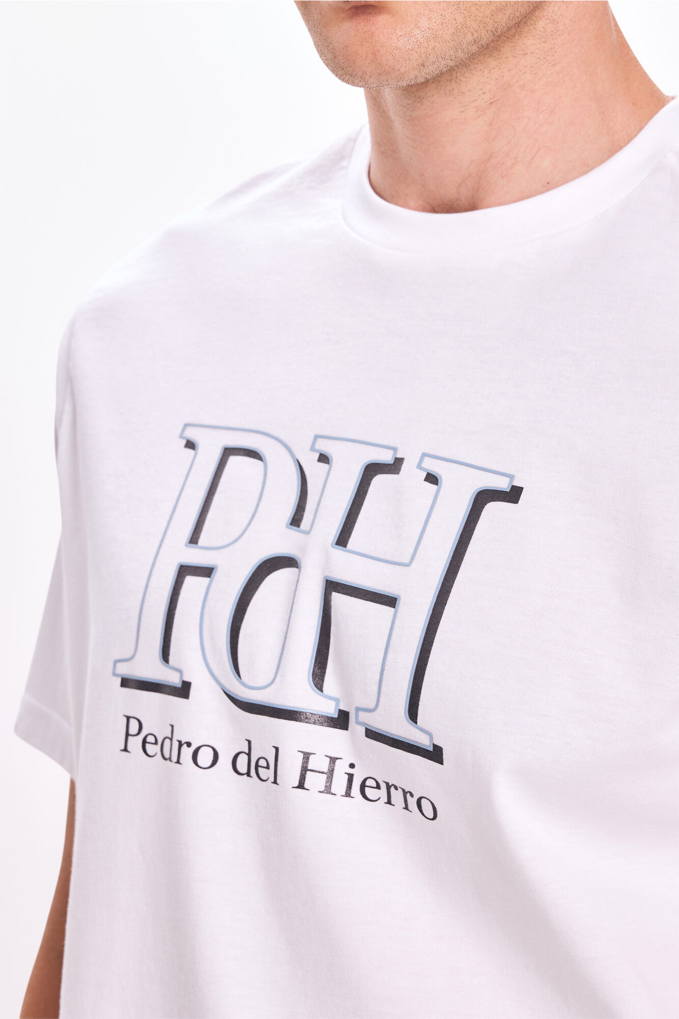 Pedro del Hierro Playera con el logo grande de PDH Blanco
