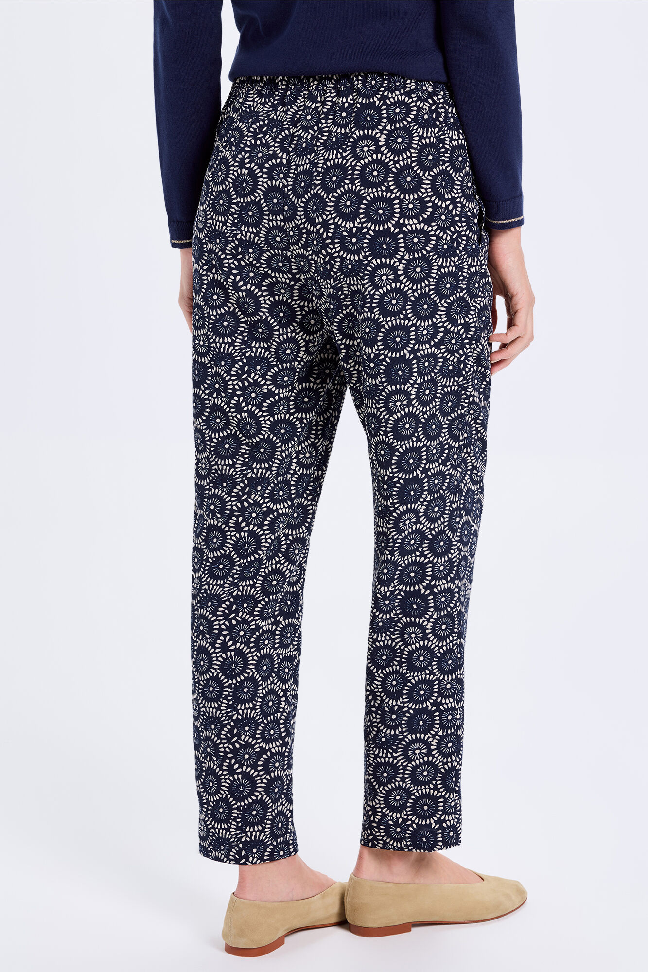 Milano Pantal&oacute;n fluido estampado Navy