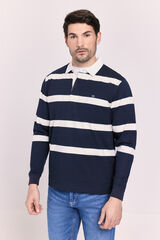 Milano Polo a rayas manga larga Navy