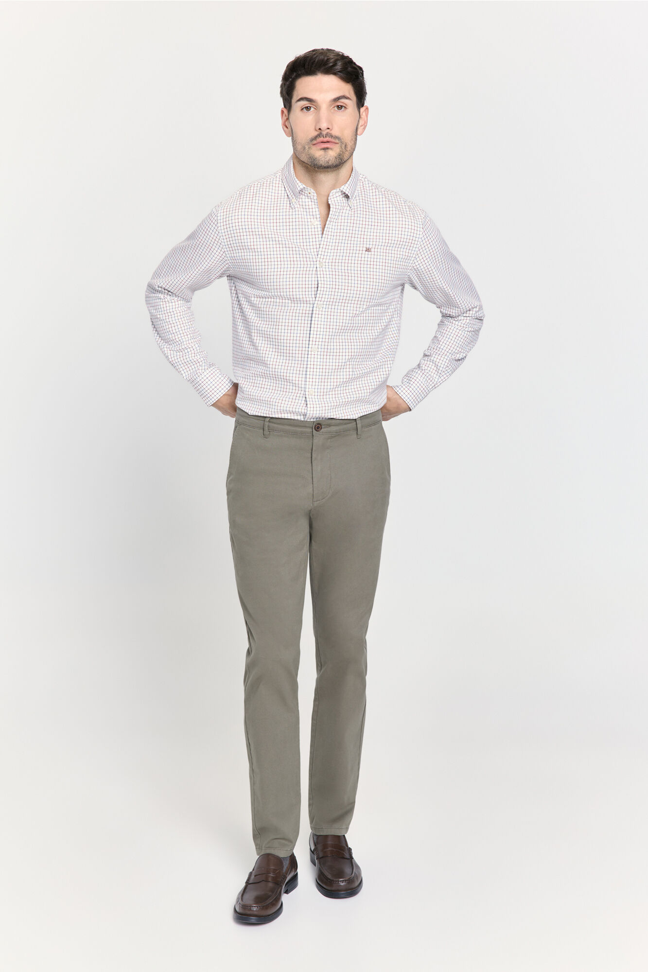 Pedro del Hierro Pantal&oacute;n chino Stafford Kaki Oscuro
