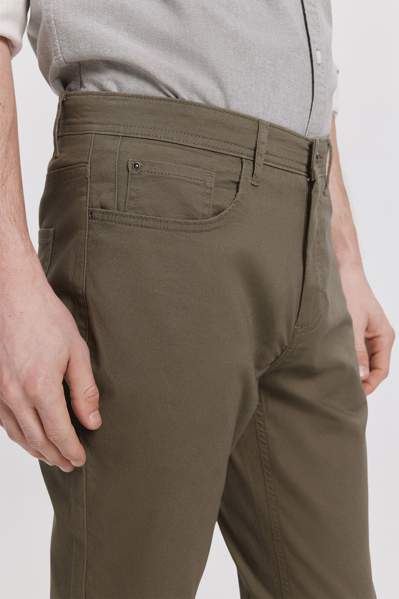 Springfield Pantal&oacute;n 5 Bolsillos SPF Kaki Oscuro