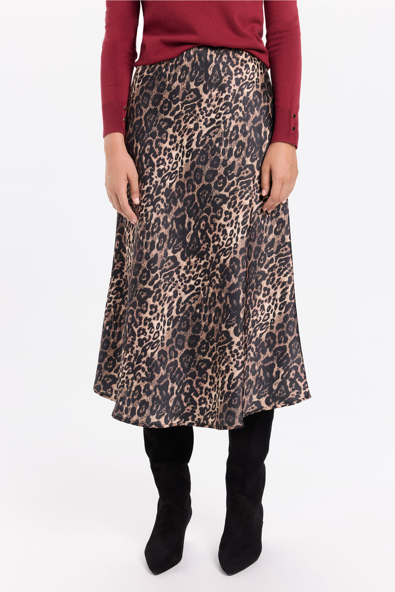 Milano Falda midi con satinado
