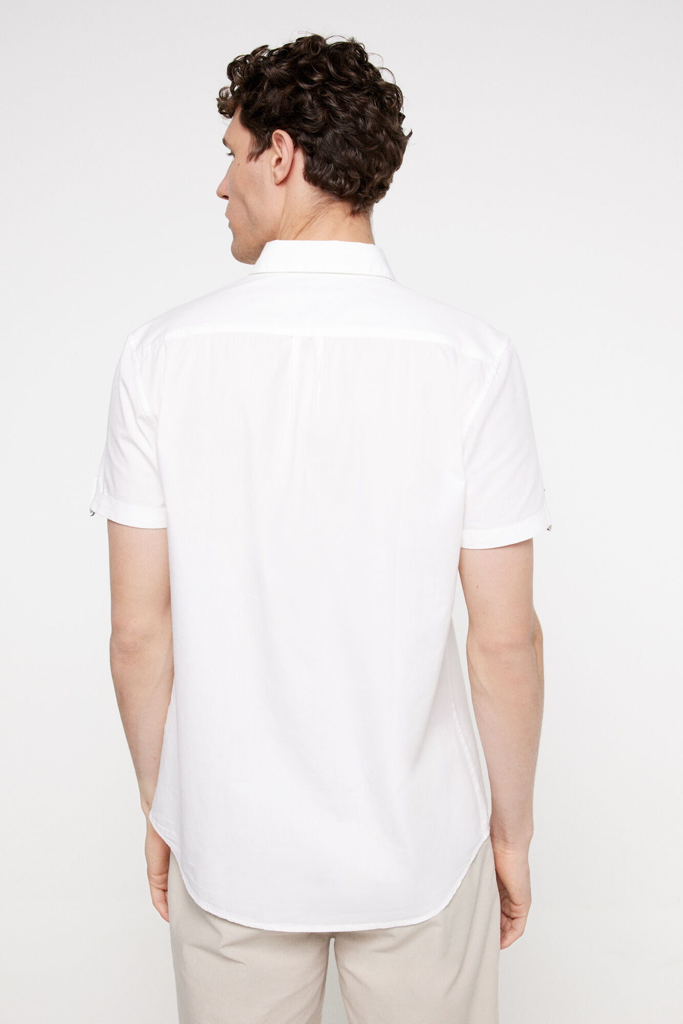 Milano Camisa popel&iacute;n lisa. Blanco