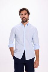 Milano Camisa Slub Lisa Azul Claro