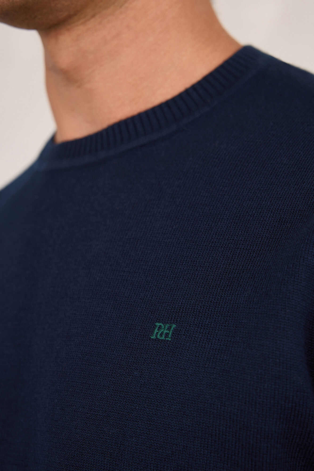 Pedro del Hierro Jersey redondo b&aacute;sico Navy