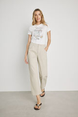 Milano Pantal&oacute;n color con bolsillos de parche Beige