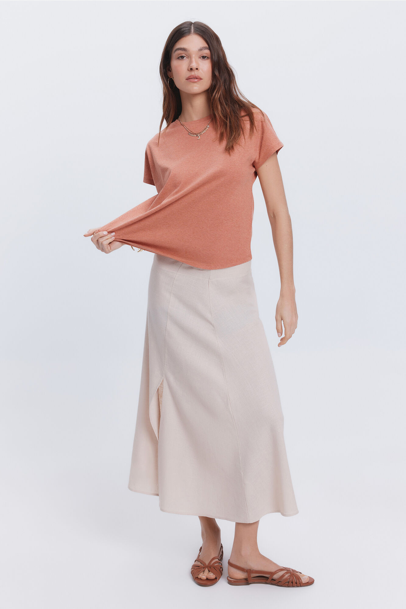 Milano Camiseta mezcla lurex Naranja