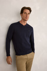 Milano Jersey b&aacute;sico en pico Navy