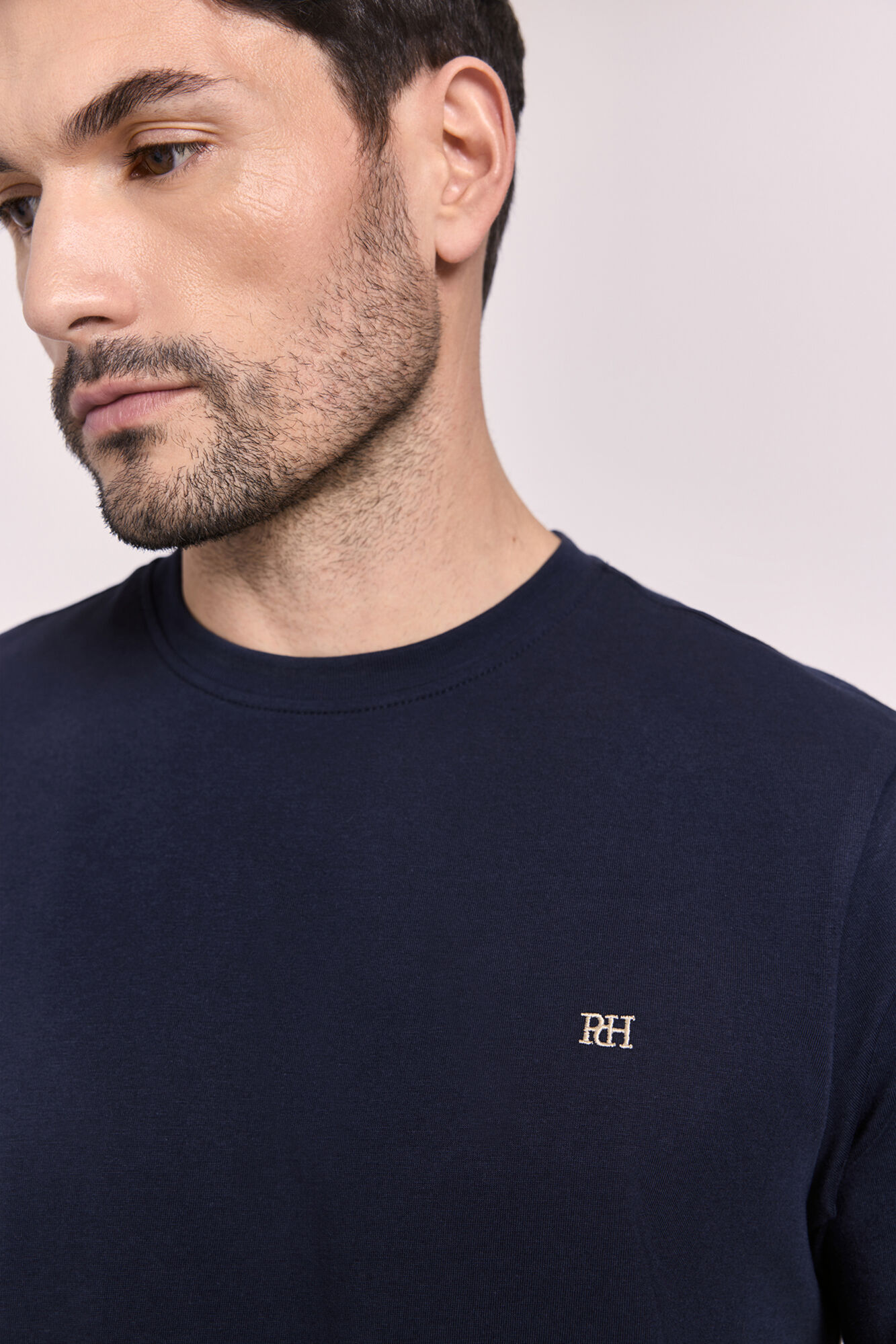 Pedro del Hierro Playera b&aacute;sica con logo bordado Navy