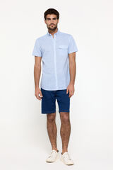 Milano Camisa slub lisa Azul