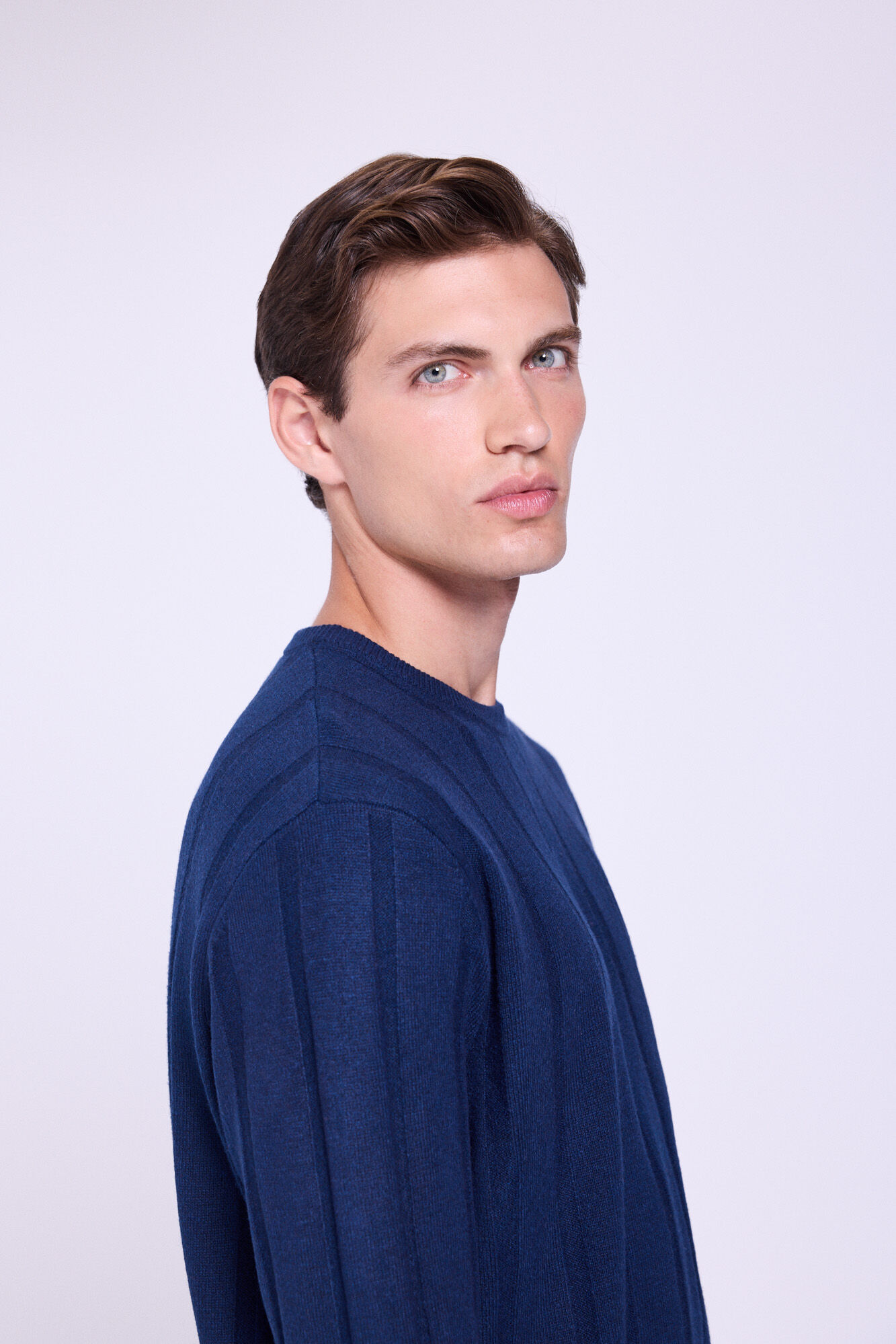 Milano Jersey b&aacute;sico de cuello redondo  Navy