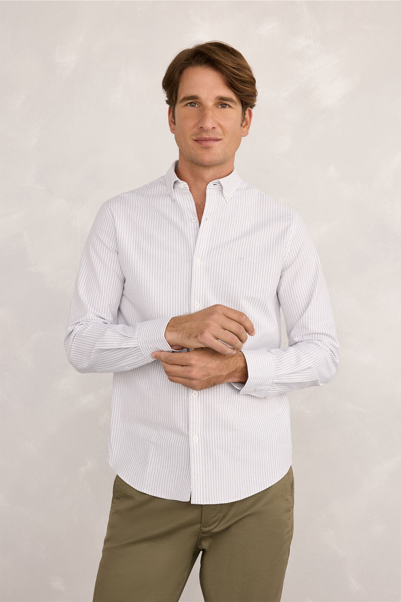 Milano Camisa deportiva a rayas  Gris Claro
