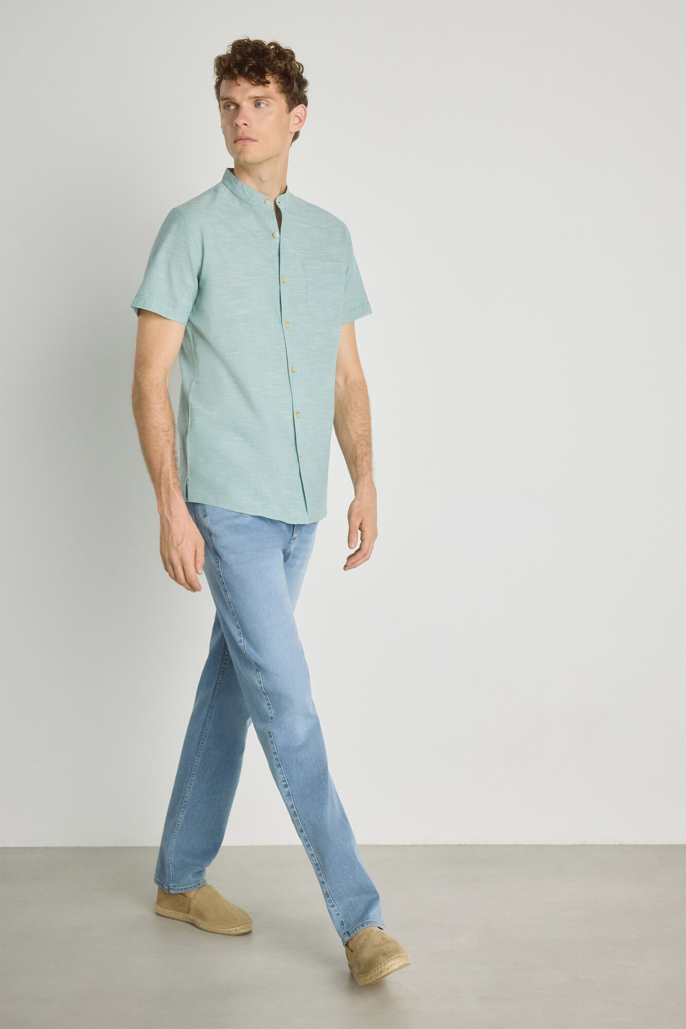 Milano Camisa cuello mao manga corta