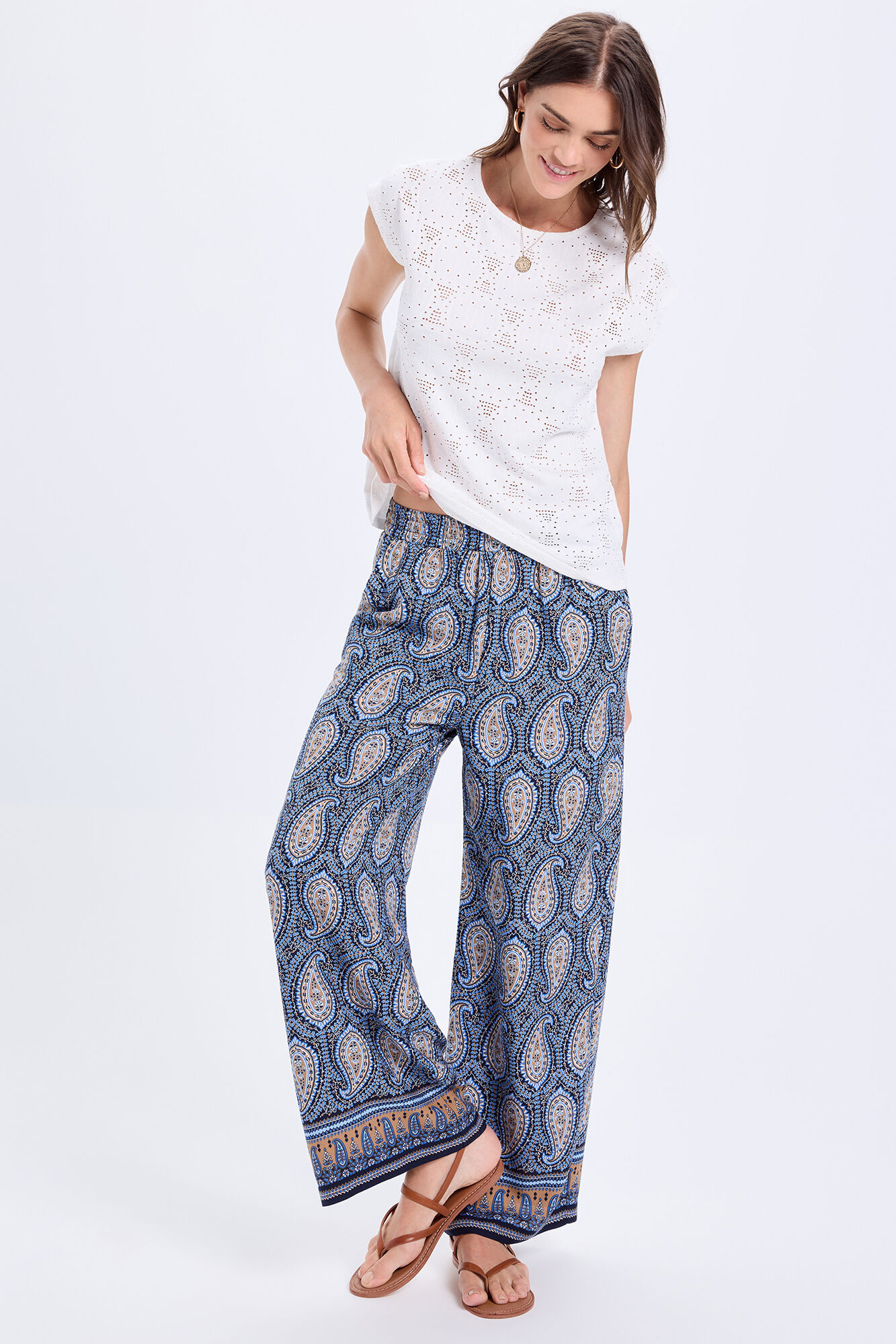 Milano Pantal&oacute;n fluido estampado