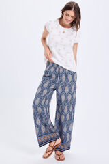 Milano Pantal&oacute;n fluido estampado Azul