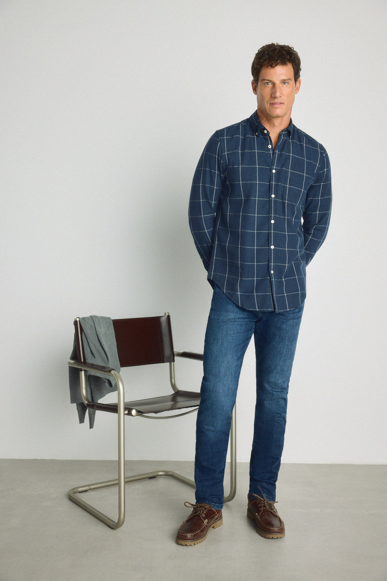 Milano Camisa de cuadros manga larga Navy