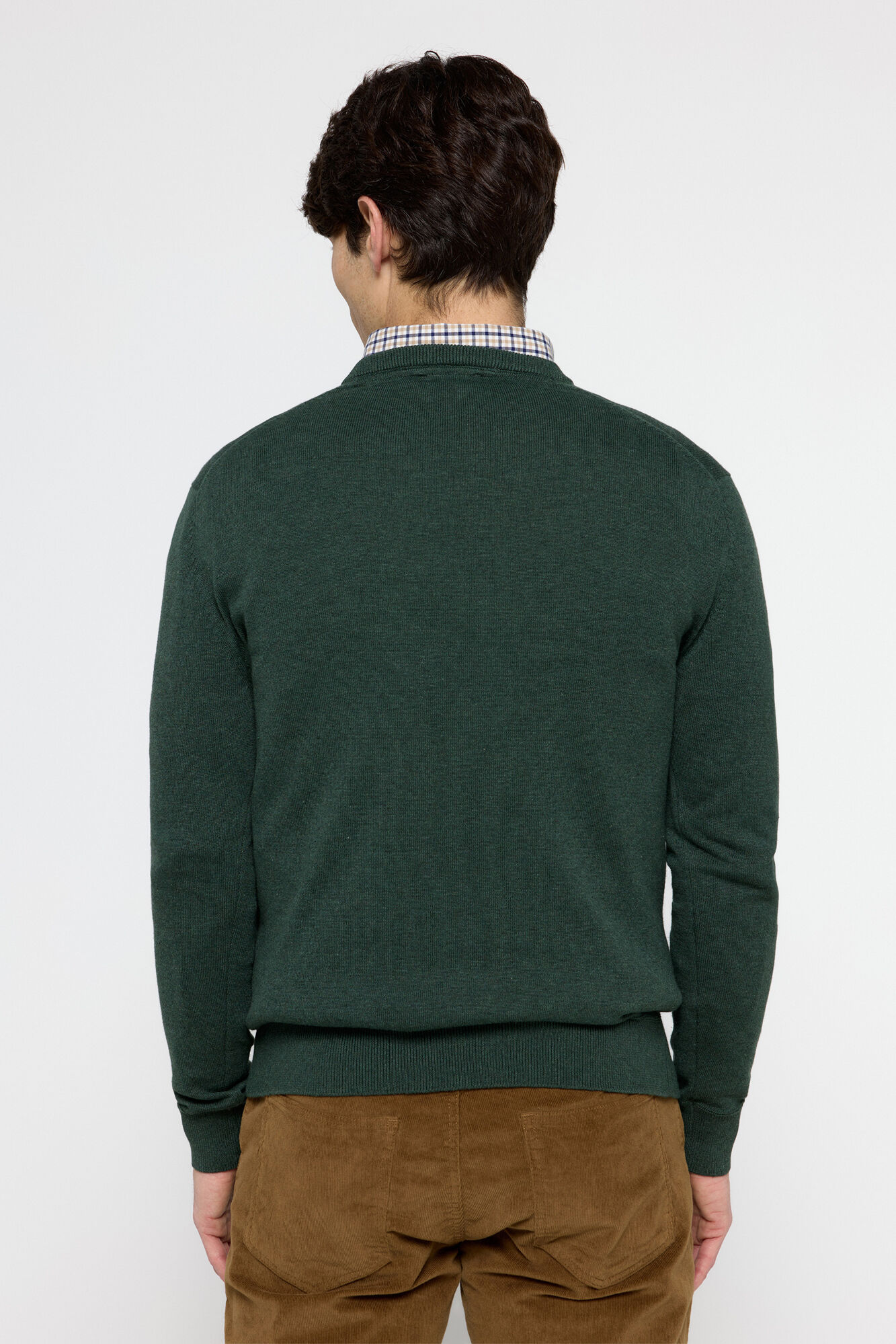Pedro del Hierro Jersey B&aacute;sico Cuello Pico Pedro del Hierro Kaki Oscuro