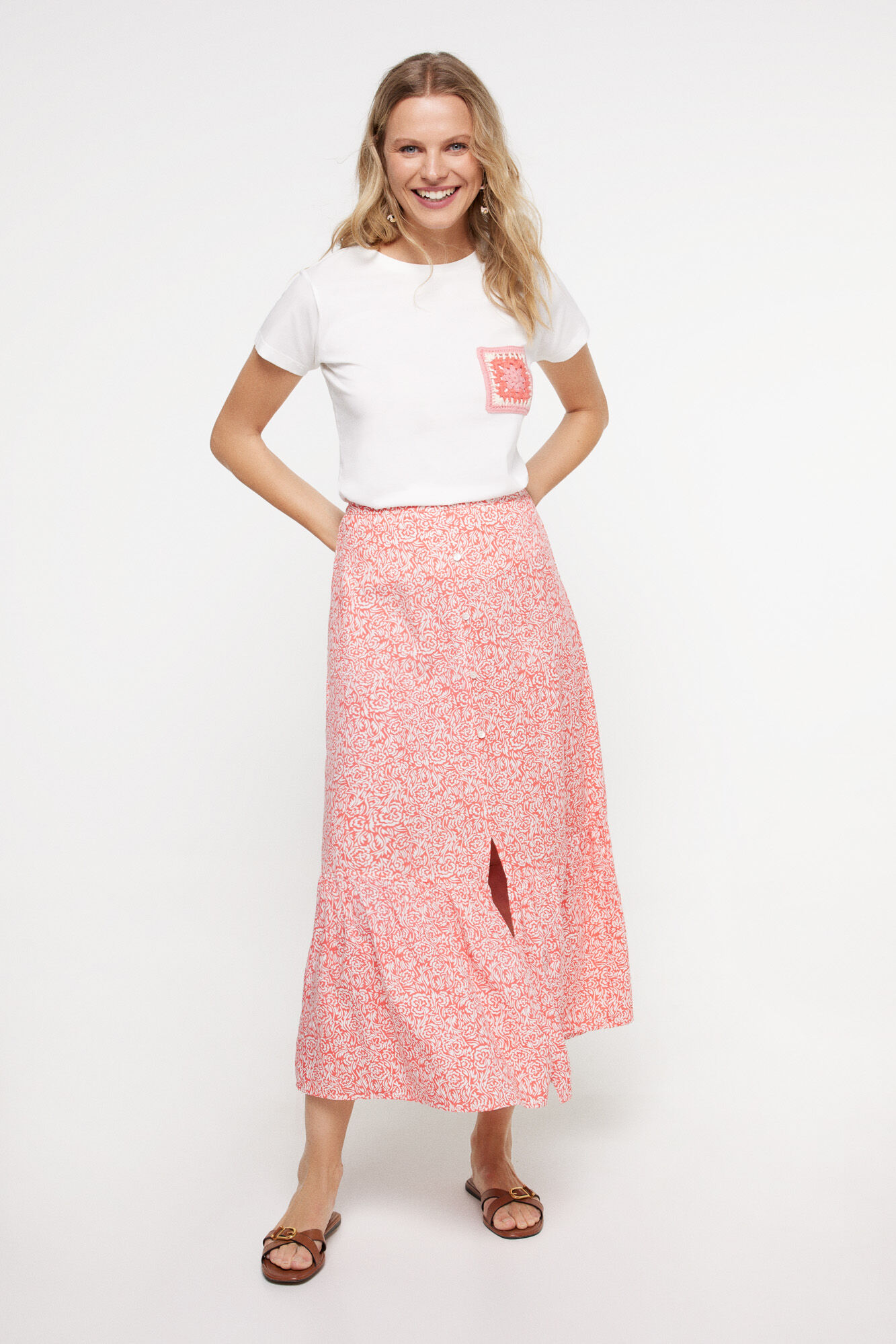 Milano Falda midi estampada.