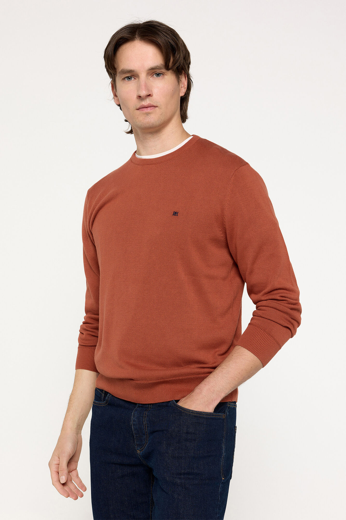 Pedro del Hierro Jersey basico algod&oacute;n PDH Orange
