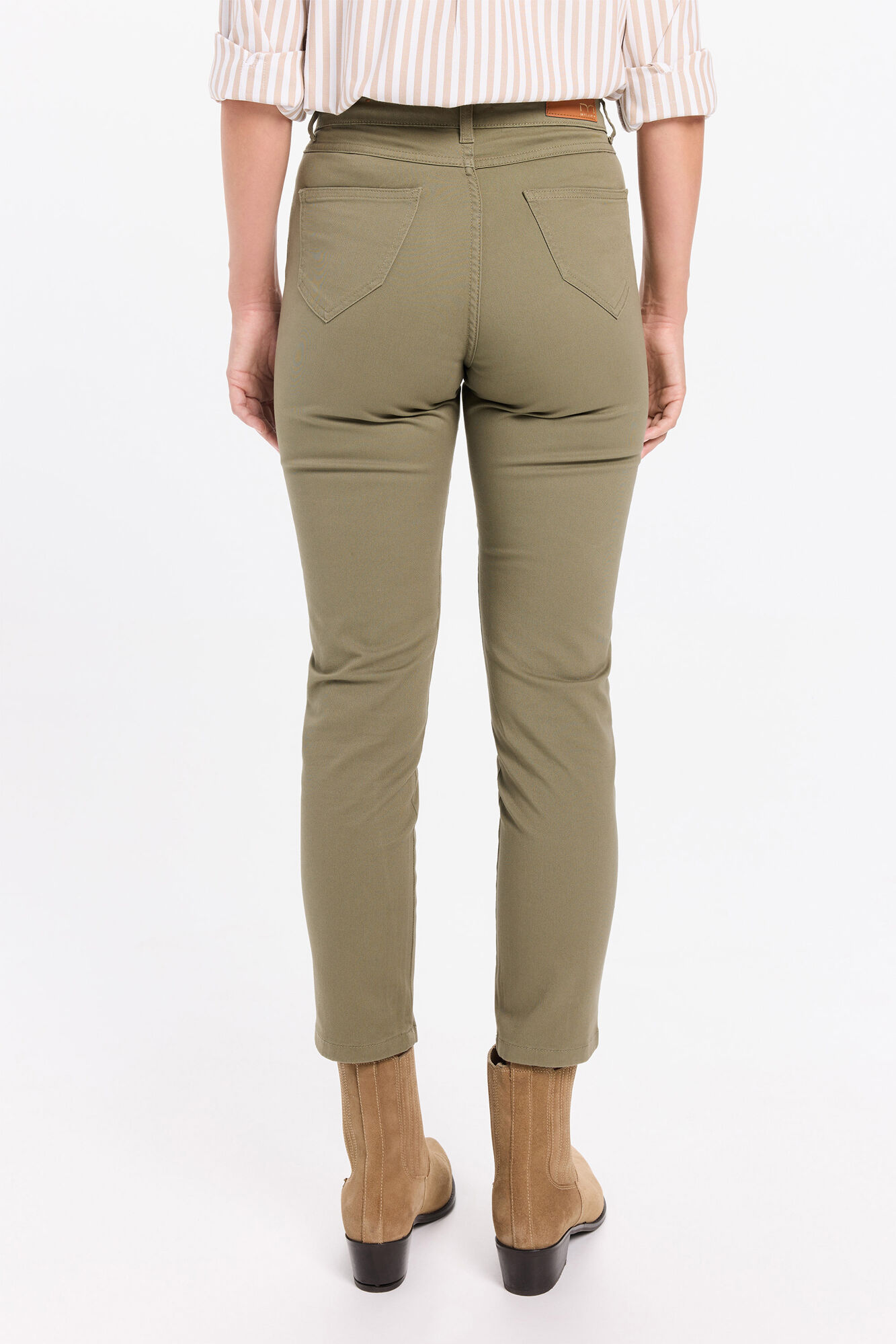 Milano Pantal&oacute;n slim de color Kaki Oscuro