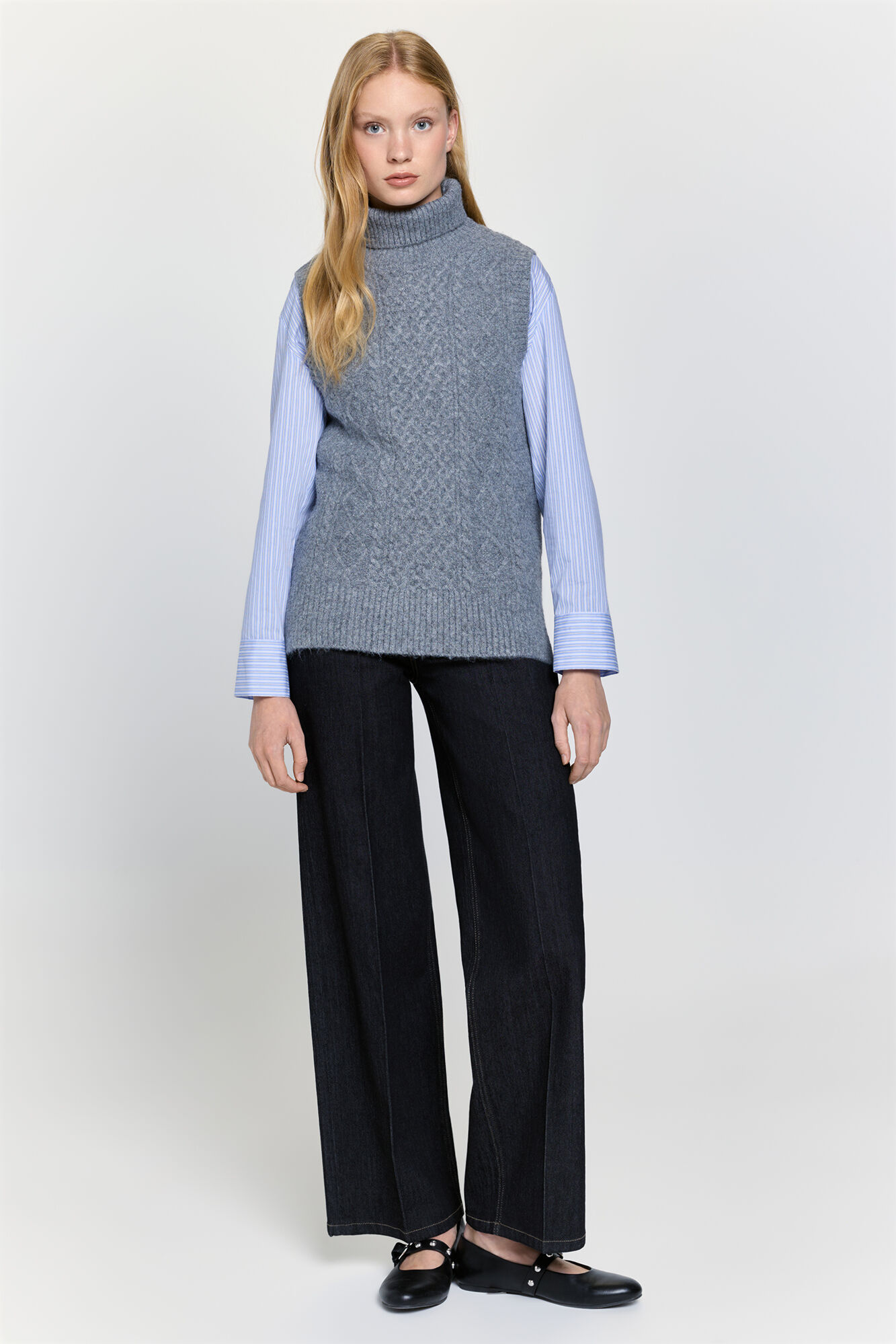 Milano Jeans de pernera ancha Gris Oscuro