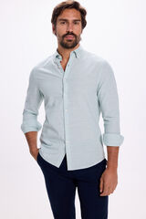 Milano Camisa Slub Lisa Azul