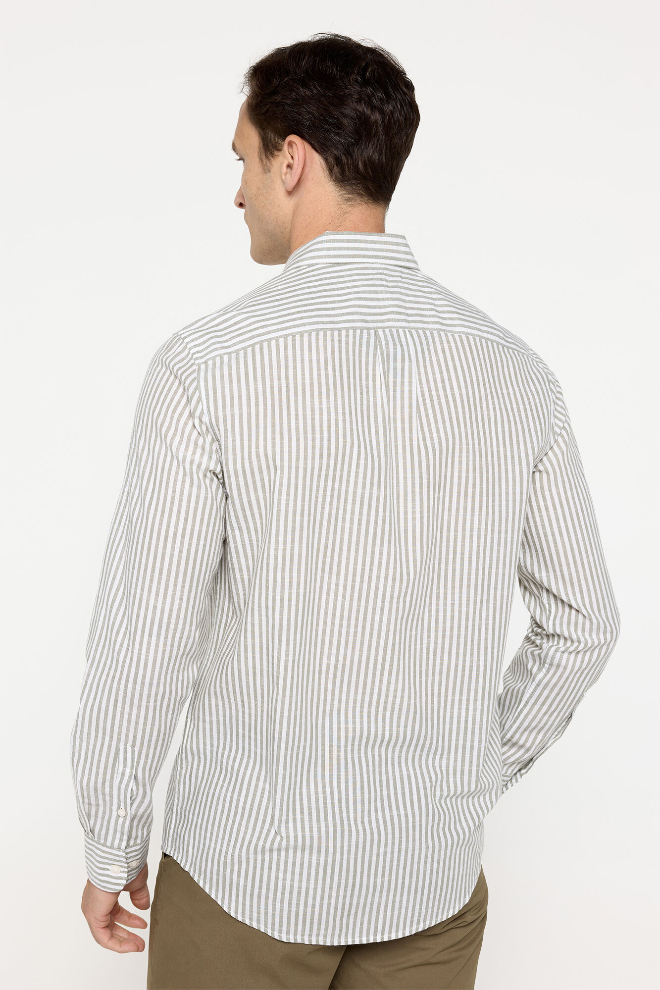 Milano Camisa slub rayas Verde
