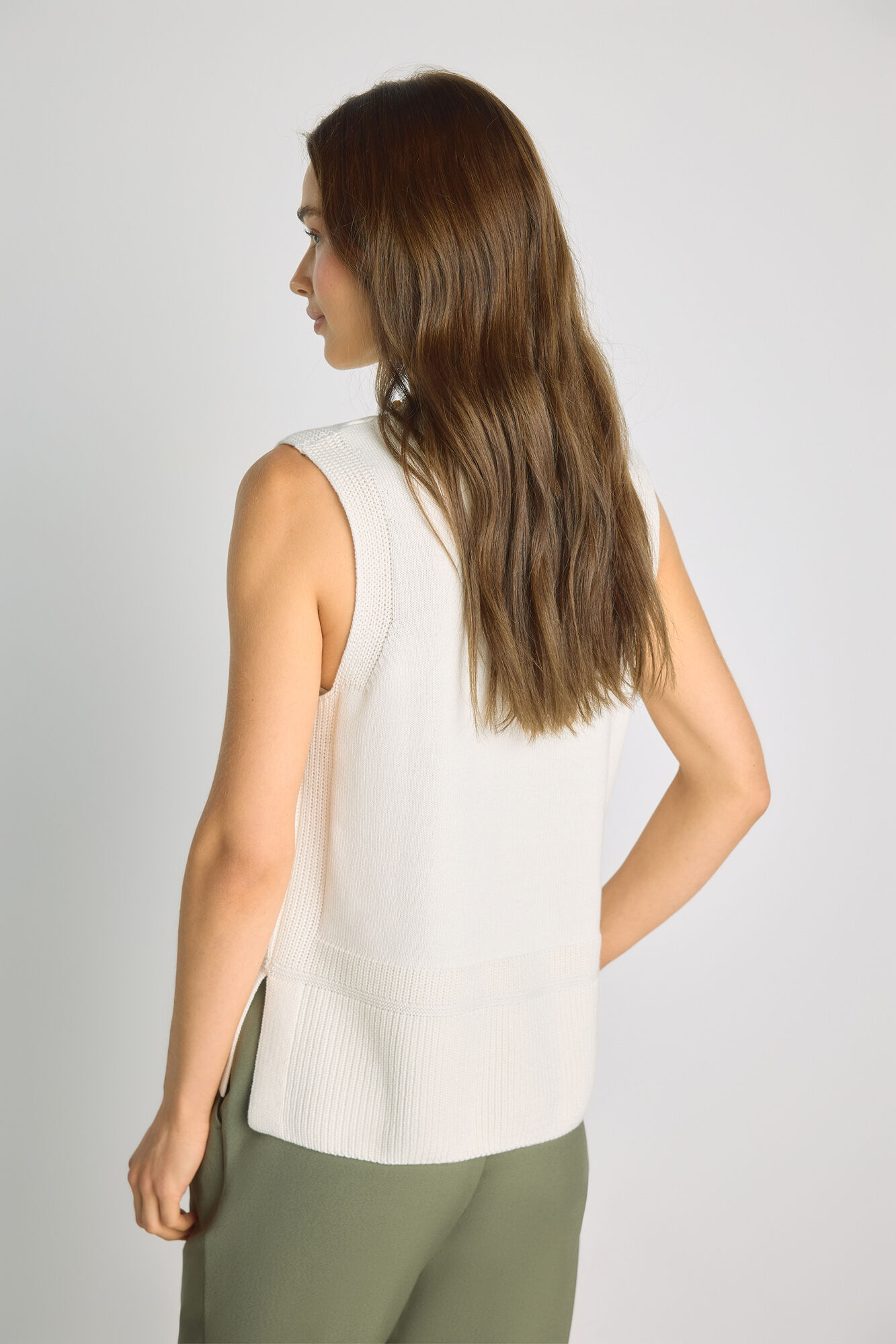 Milano Chaleco cuello redondo Beige