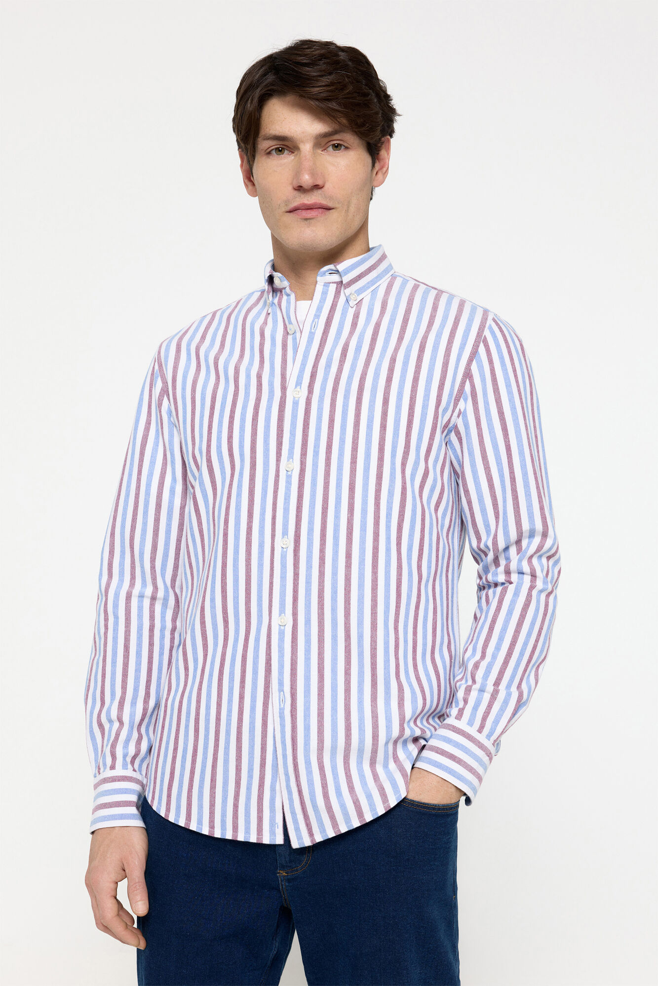 Milano Camisa Oxford Rayas Morado/Lila