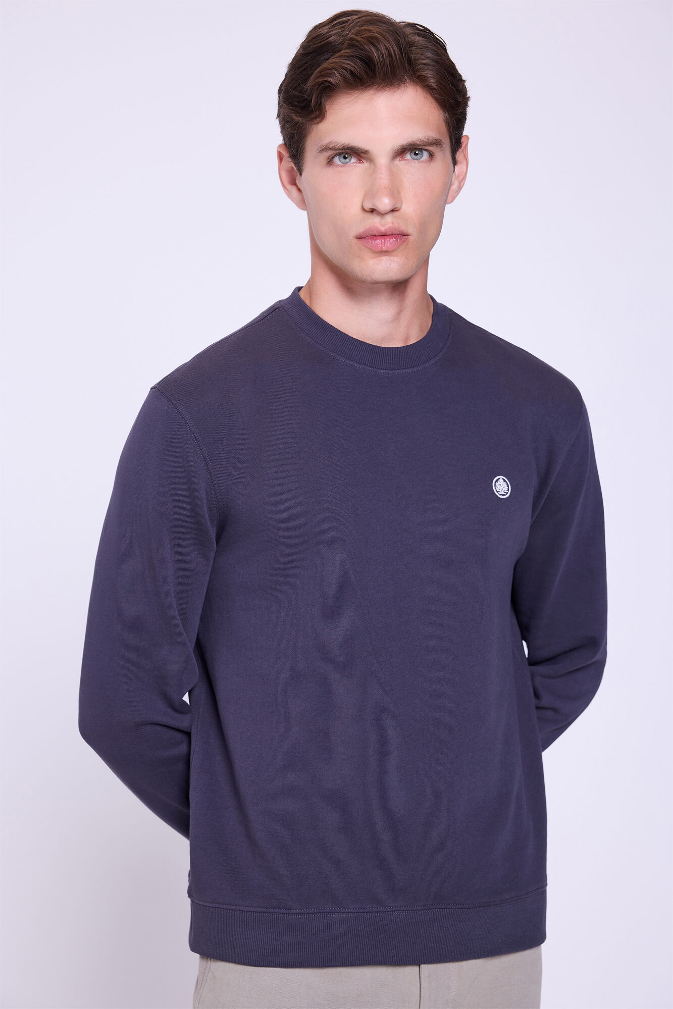 Springfield Sudadera con cuello redondo ajustado y logo Gris Oscuro