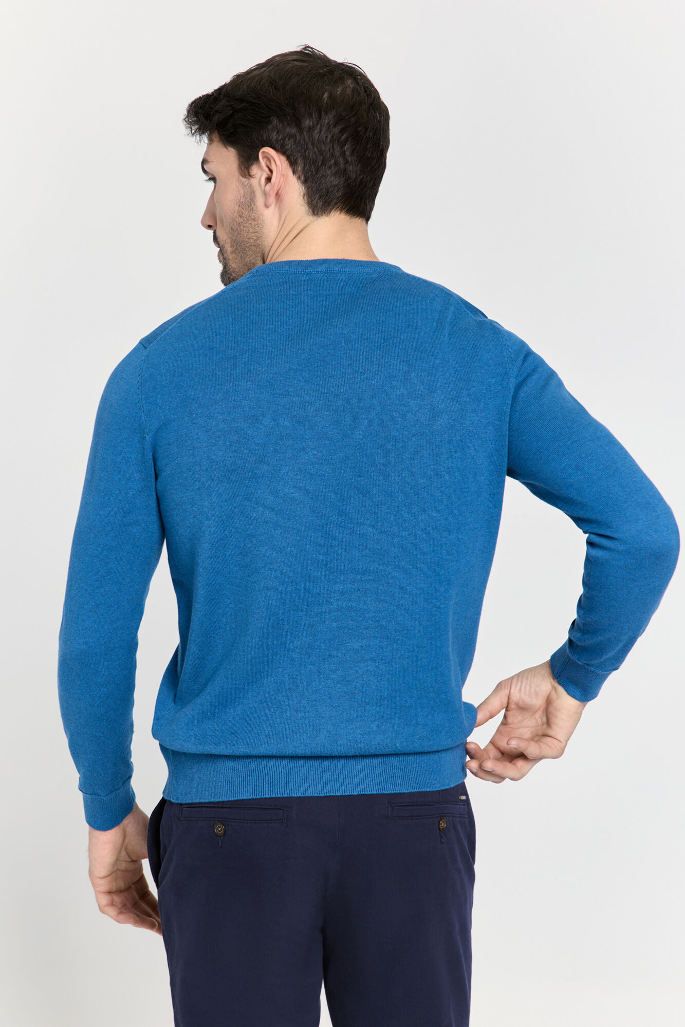 Pedro del Hierro Su&eacute;ter cuello redondo ajustado Azul
