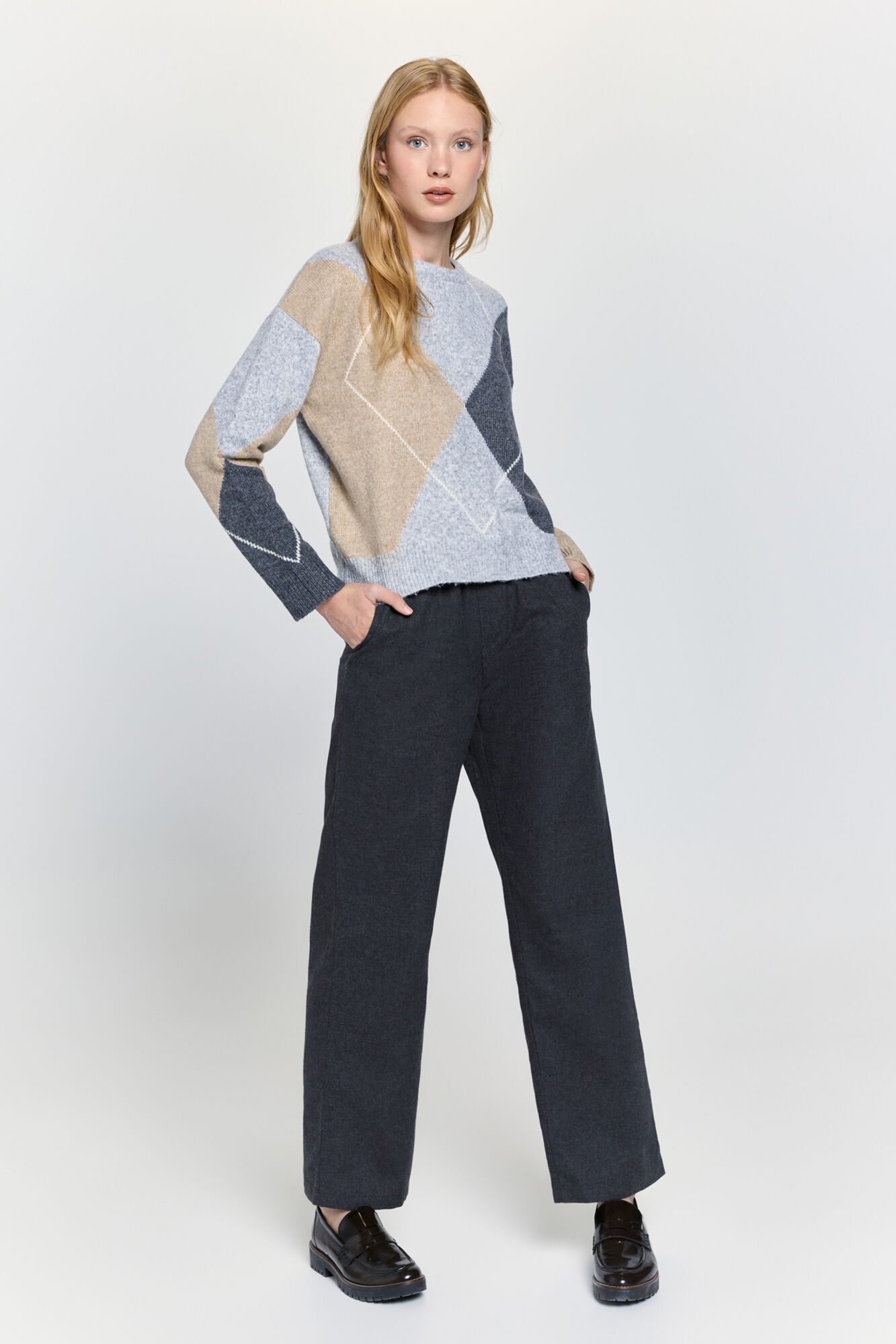 Milano Tejido con rombos Beige