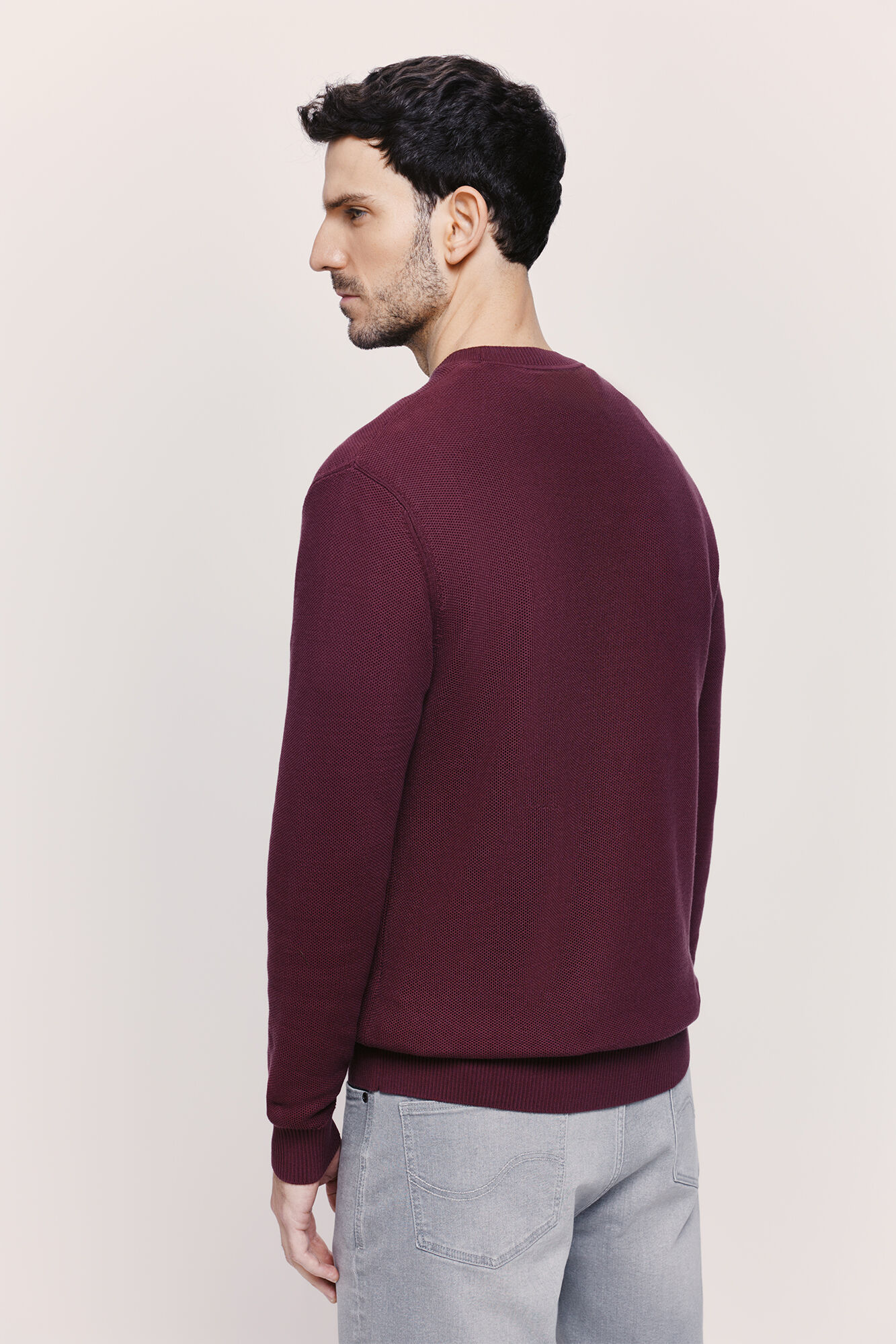 Springfield Su&eacute;ter cuello redondo ajustado Granate