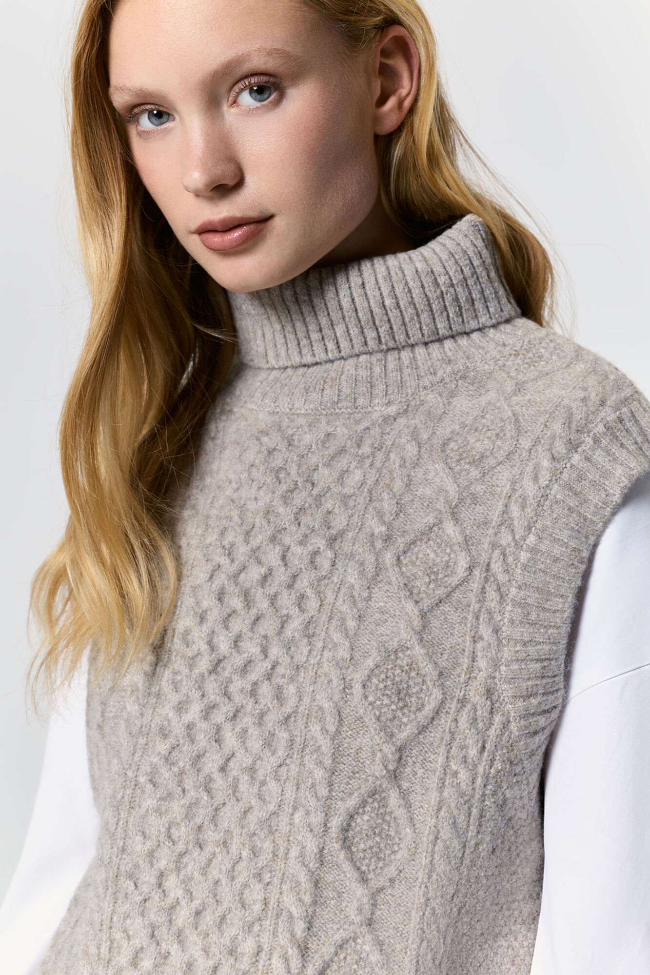 Milano Chaleco de tejido con cuello estructurado