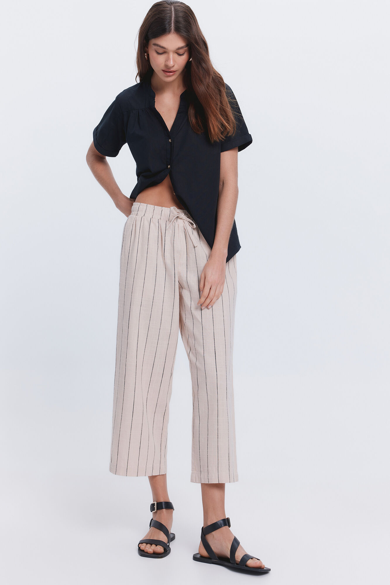 Milano Pantal&oacute;n tobillero lino