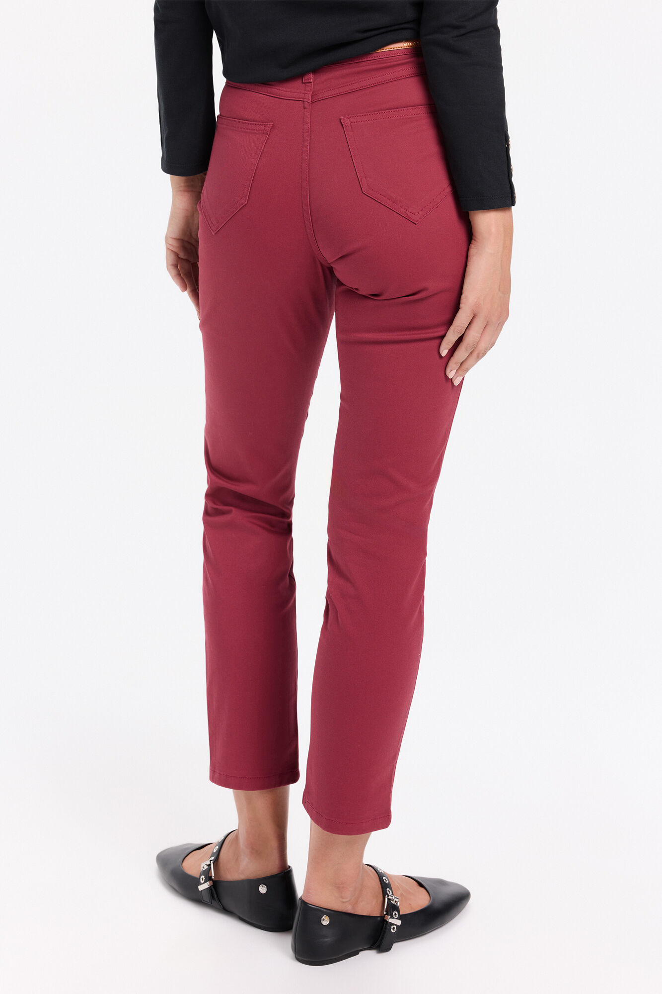 Milano Pantal&oacute;n slim de color Granate