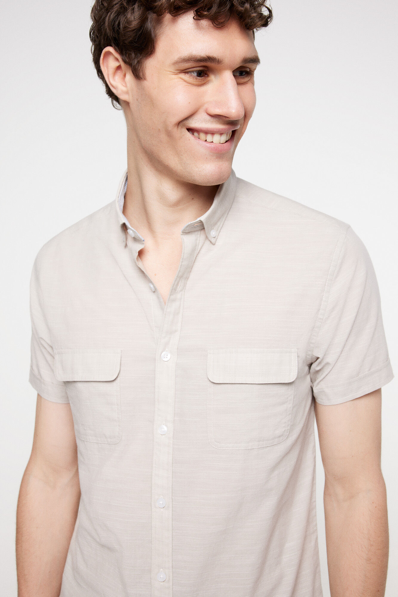 Milano Camisa lisa aspecto lino