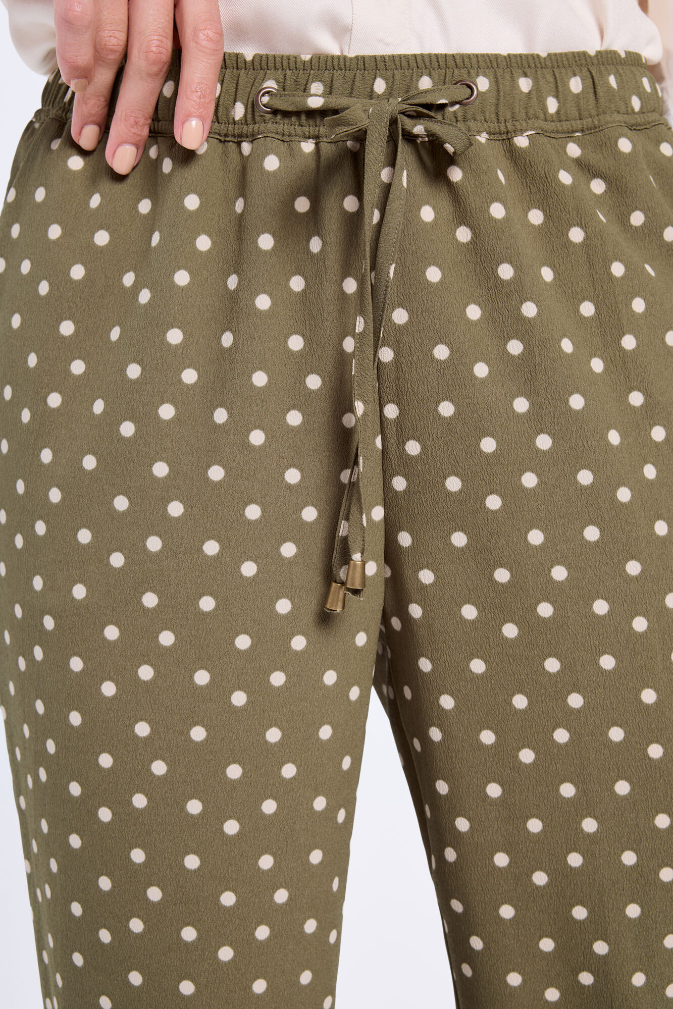 Milano Pantal&oacute;n fluido estampado Kaki Oscuro