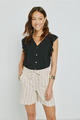 Milano Blusa con volantes Negro