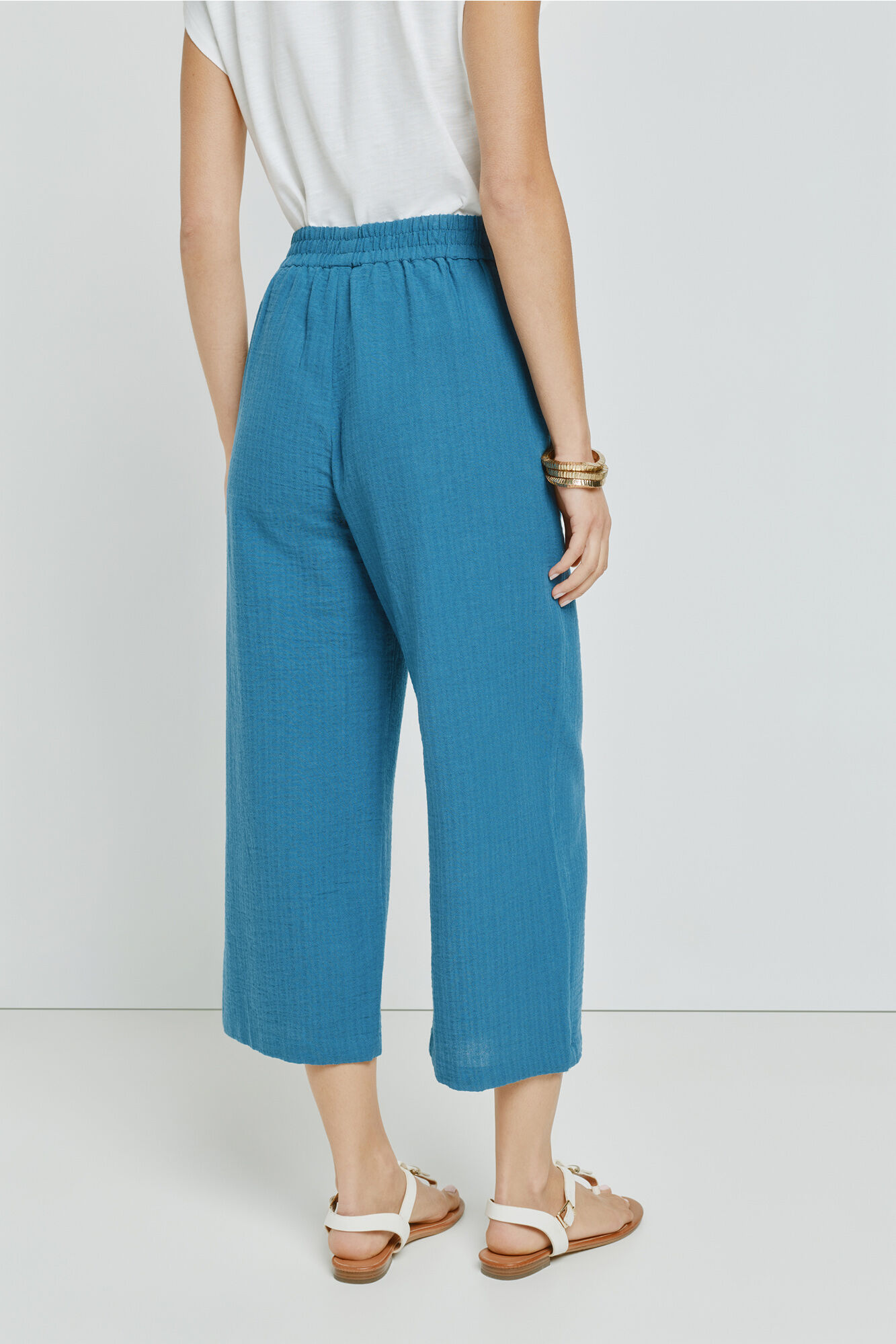 Milano Pantal&oacute;n liso con cintura el&aacute;stica Azul Oscuro