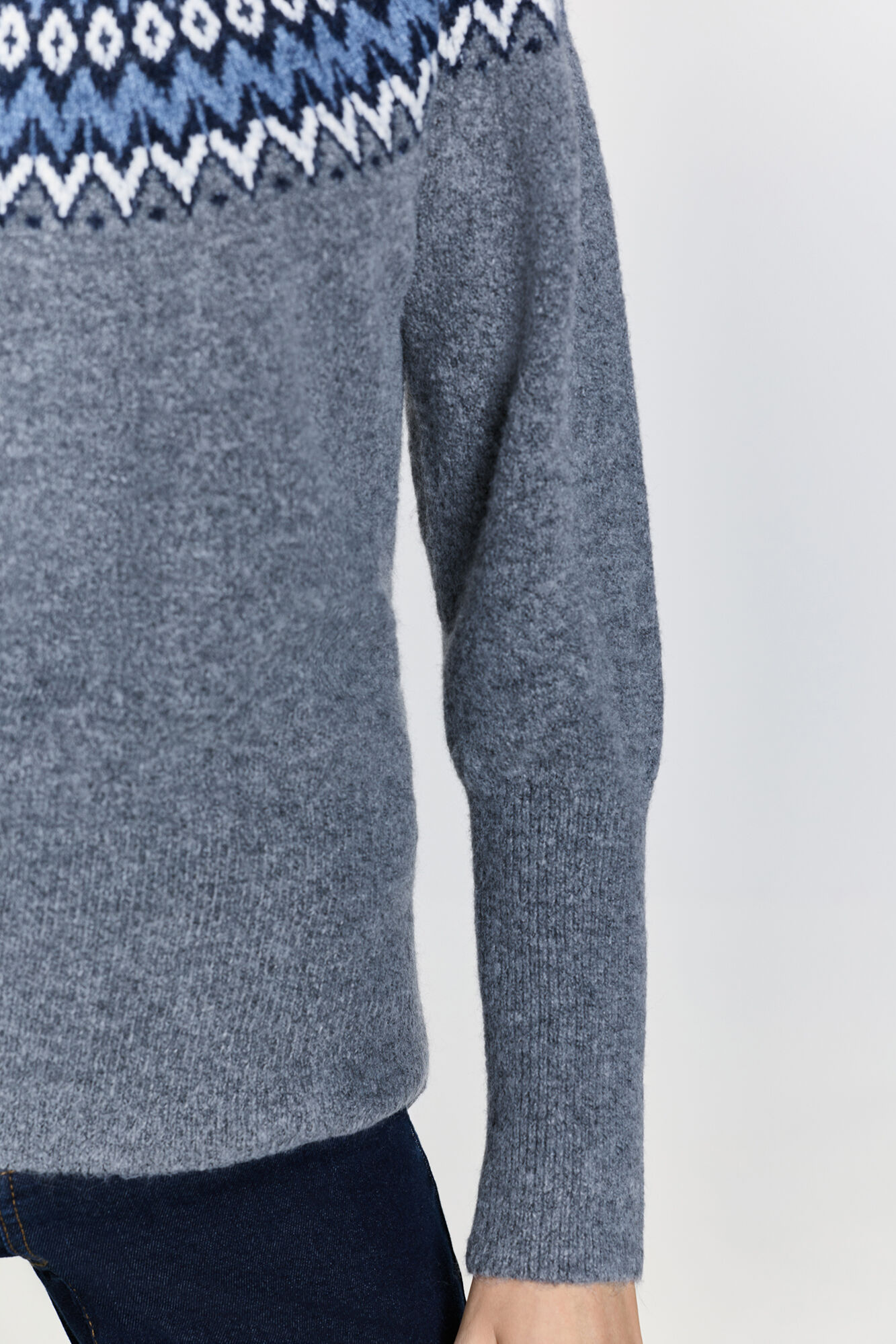 Milano Tejido jersey con cuello Gris Oscuro