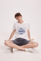 Springfield Camiseta SPF Estampada Blanco
