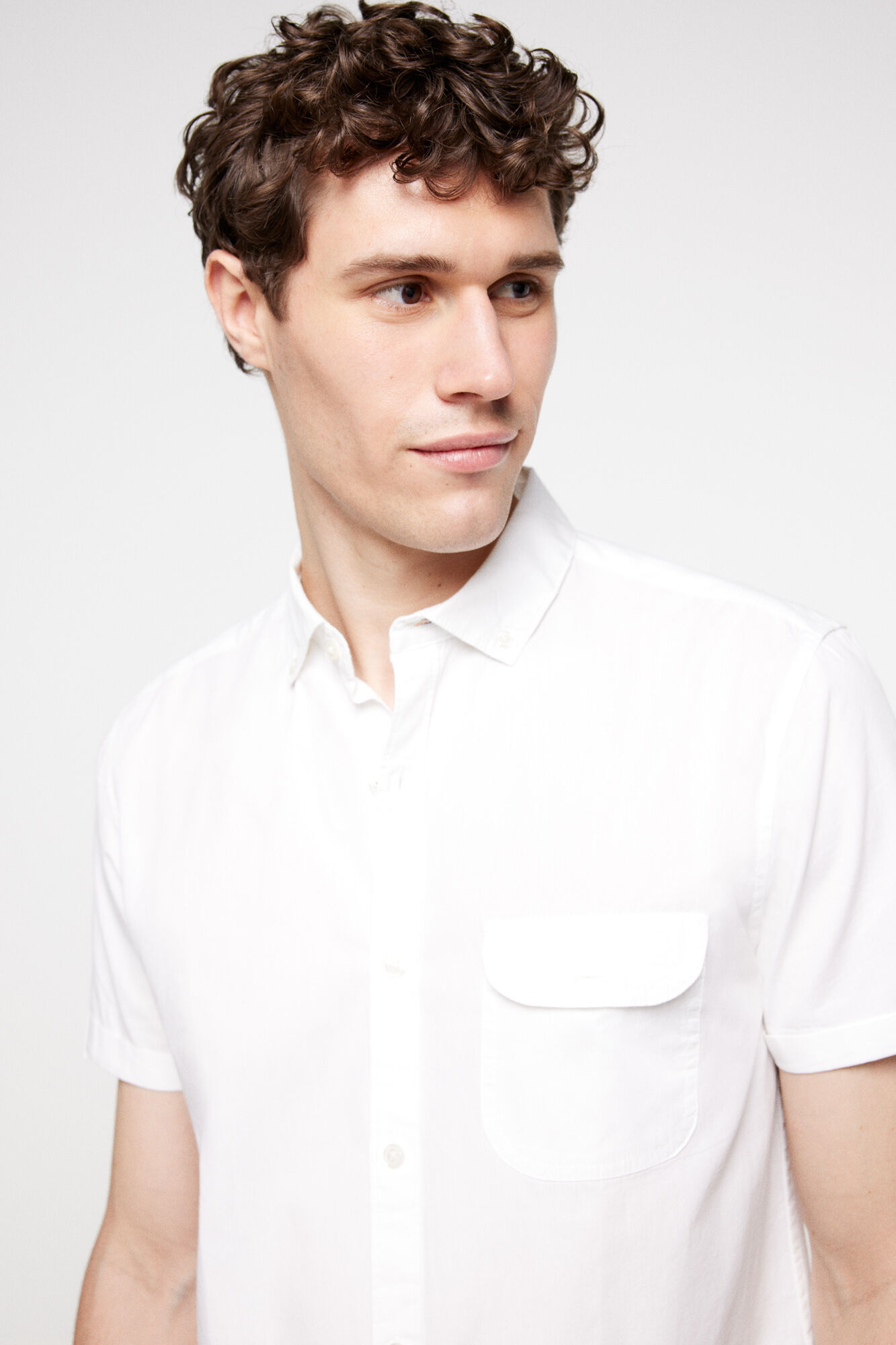 Milano Camisa popel&iacute;n lisa. Blanco