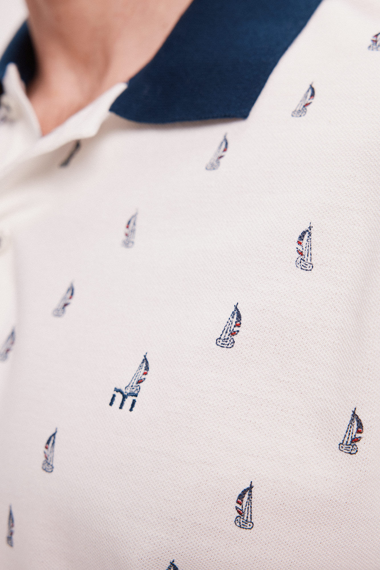 Milano Polo Estampado Blanco