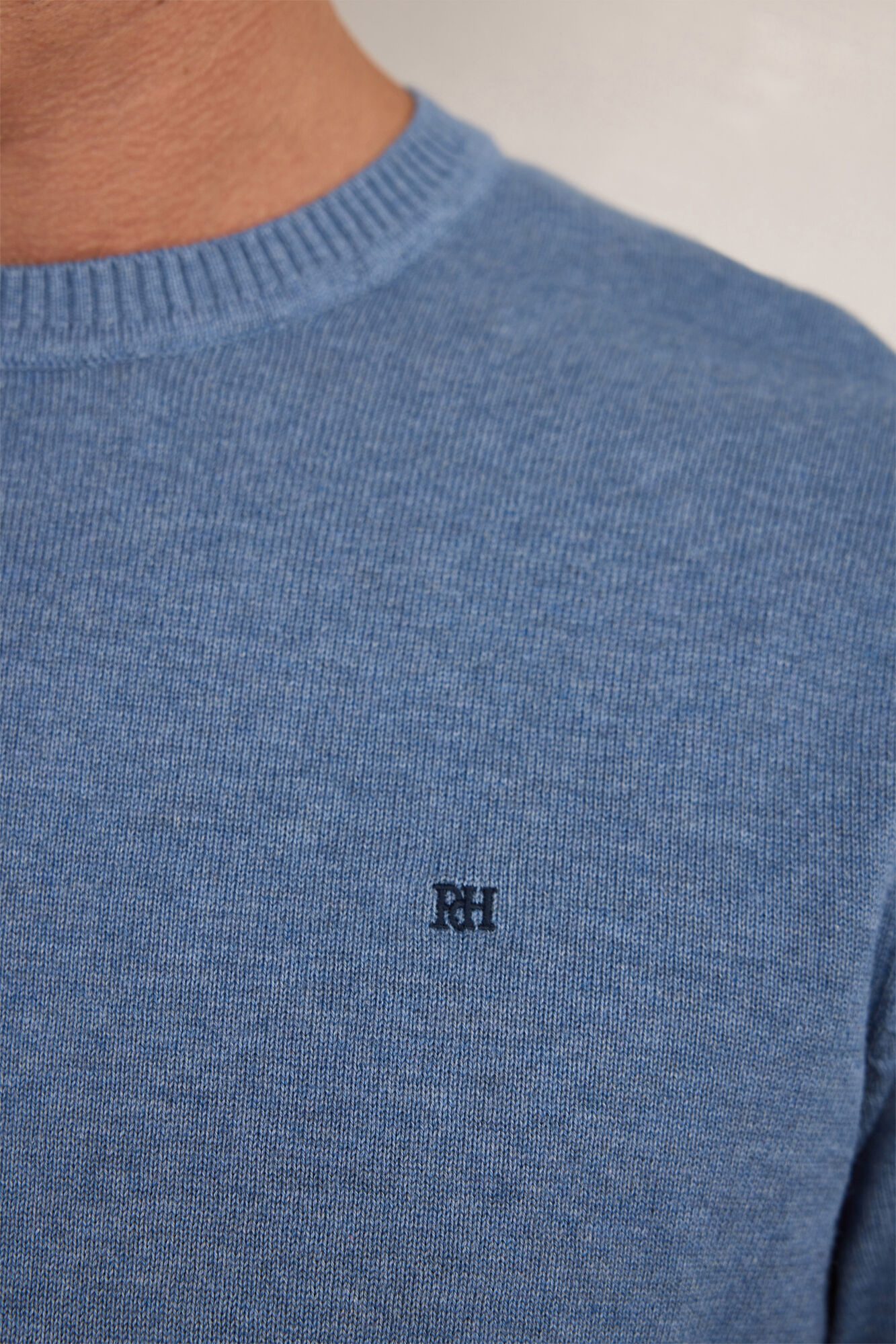 Pedro del Hierro Jersey redondo b&aacute;sico Azul