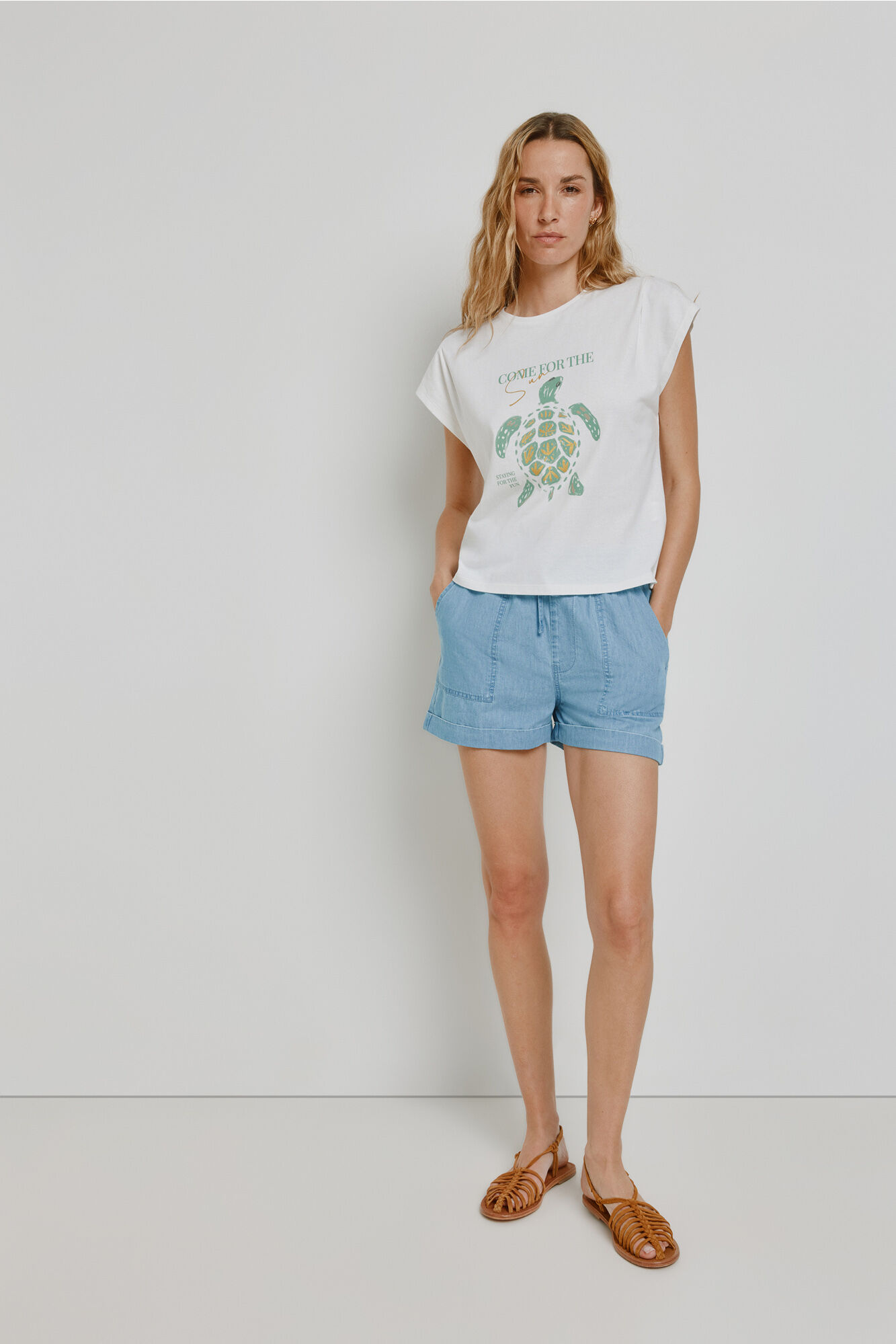 Milano Bermuda de mezclilla regular fit