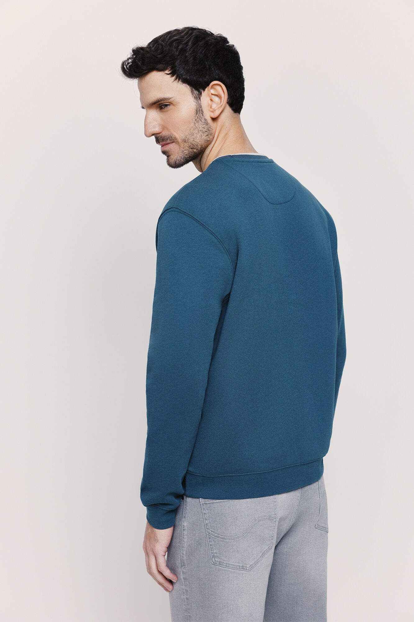 Springfield Sudadera cuello redondo con logo bordado Azul